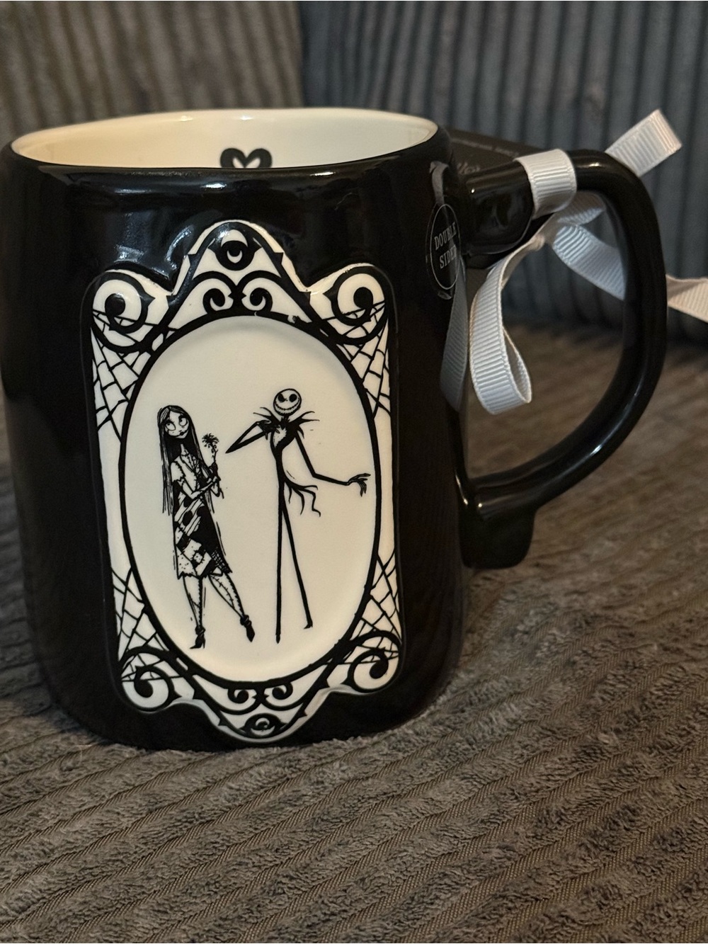 Rae Dunn x The Nightmare Before Christmas Double-sided Mug LOVE YOU TO DEATH.
